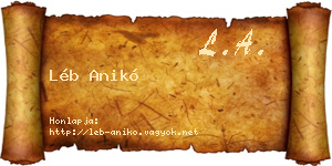 Léb Anikó névjegykártya